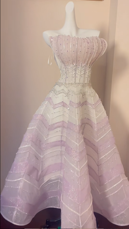 Chic Purple Long Prom Dress A-Line Tulle Evening Gown ED09907