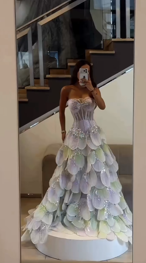 Chic Purple Long Prom Dress A-Line Tulle Evening Gown ED09909
