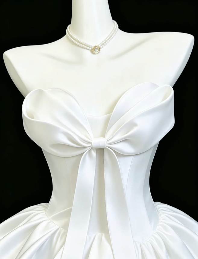 Cute White Short Homecoming Dress A-Line Satin Birthday Dress ED09919