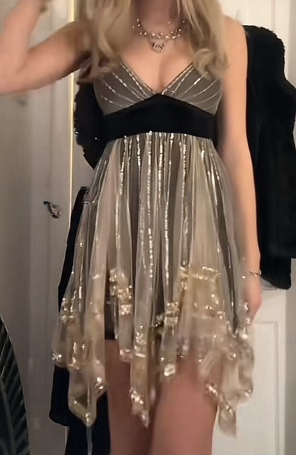 Elegantes champagnerfarbenes kurzes Homecoming-Kleid Etuikleid Chiffon-Geburtstagskleid ED09959