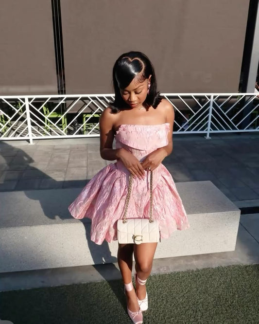 Fashion Pink Short Birthday Dress A-Line Satin Homecoming Dress ED09989