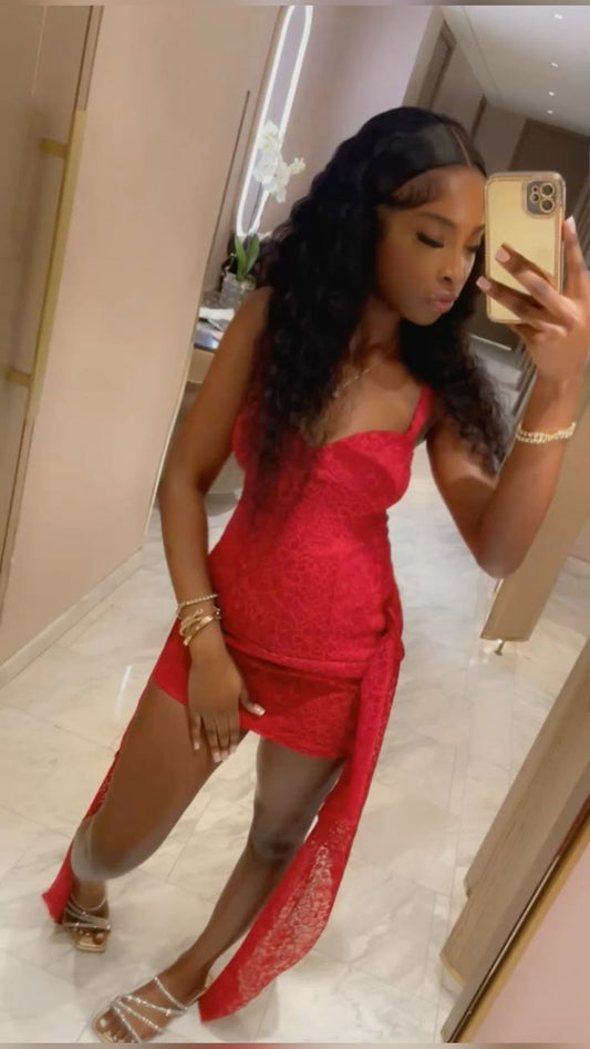 Fashion Red Short Birthday Dress Sheath Satin Homecoming Dress ED09997