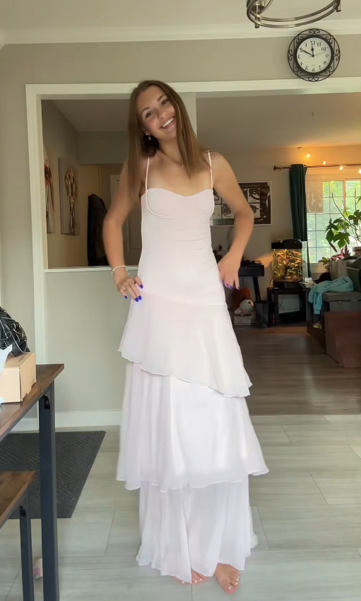 Elegantes rosa langes Abendkleid Chiffon Etuikleid Ballkleid ED10038