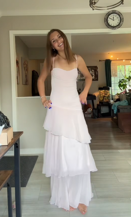 Elegantes rosa langes Abendkleid Chiffon Etuikleid Ballkleid ED10038