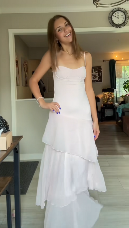 Elegantes rosa langes Abendkleid Chiffon Etuikleid Ballkleid ED10038