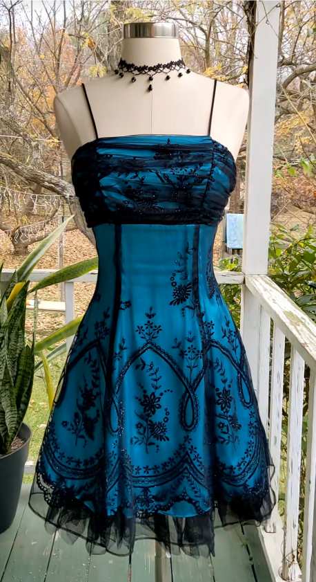 Pretty Blue Homecoming Dress A-Line Party Dress Chiffon Birthday Dress ED10046