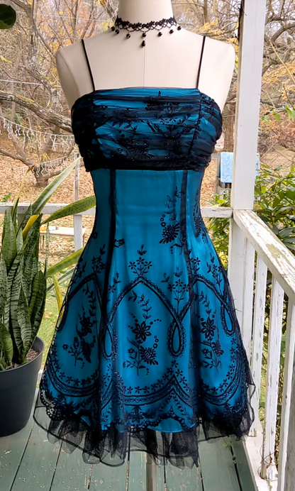 Pretty Blue Homecoming Dress A-Line Party Dress Chiffon Birthday Dress ED10046