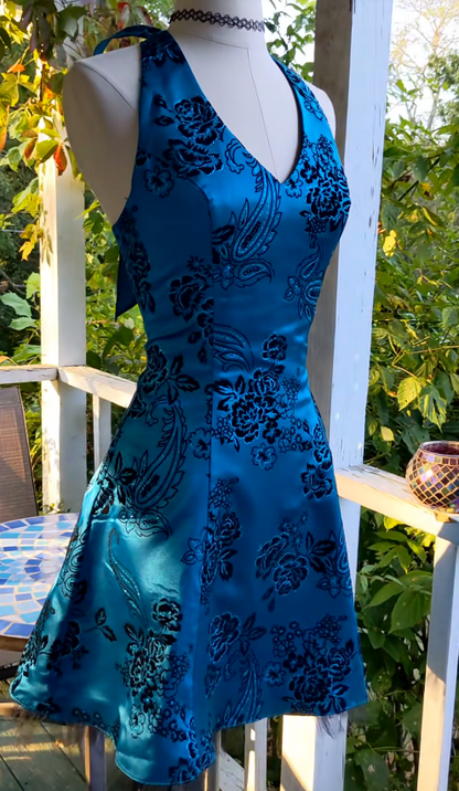 Hübsches blaues Homecoming-Kleid A-Linie Satin Geburtstagsparty-Kleid ED10048
