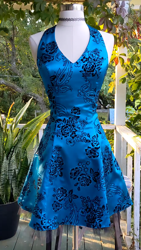 Hübsches blaues Homecoming-Kleid A-Linie Satin Geburtstagsparty-Kleid ED10048