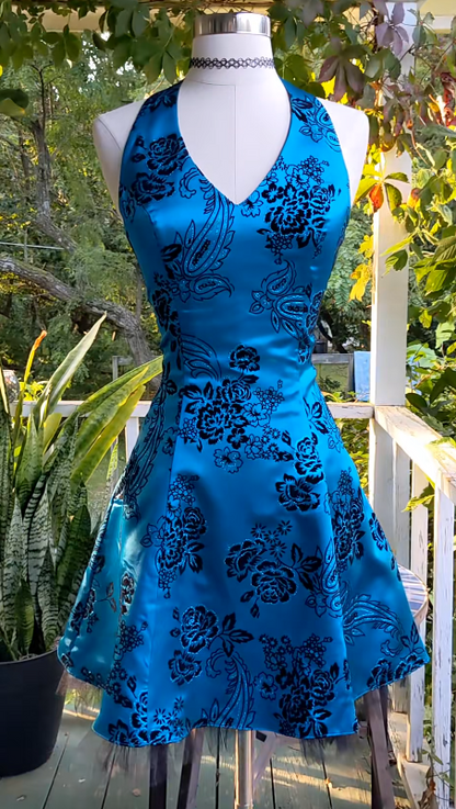 Hübsches blaues Homecoming-Kleid A-Linie Satin Geburtstagsparty-Kleid ED10048