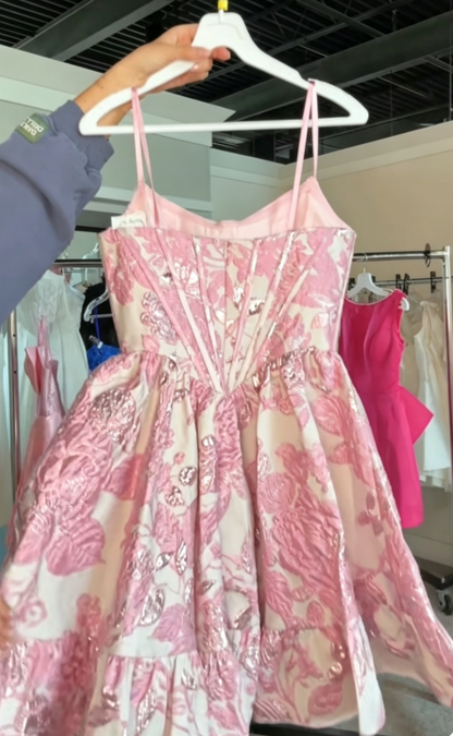 Pretty Pink Homecoming Dress A-Line Satin Birthday Party Dress ED10053