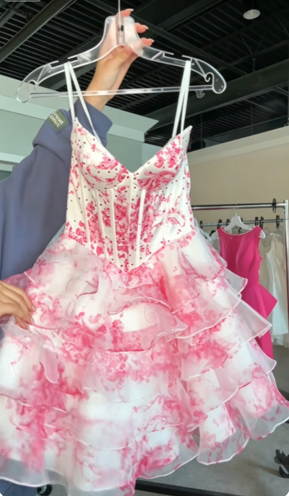 Robe de bal rose clair coupe trapèze en tulle ED10055 pour anniversaire