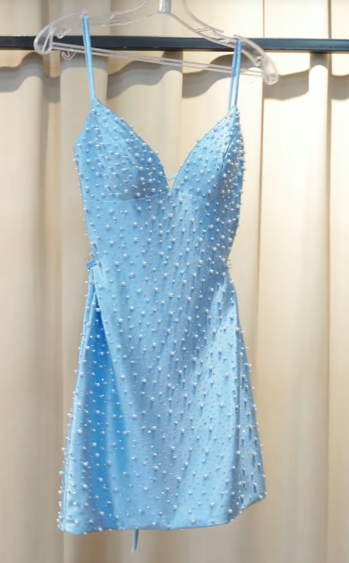 Hübsches blaues Homecoming-Kleid, Scheide, Satin, Geburtstagsfeierkleid ED10063