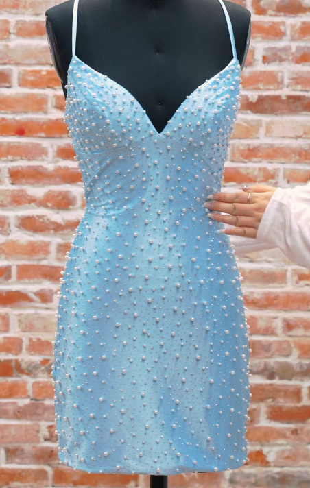 Hübsches blaues Homecoming-Kleid, Scheide, Satin, Geburtstagsfeierkleid ED10063