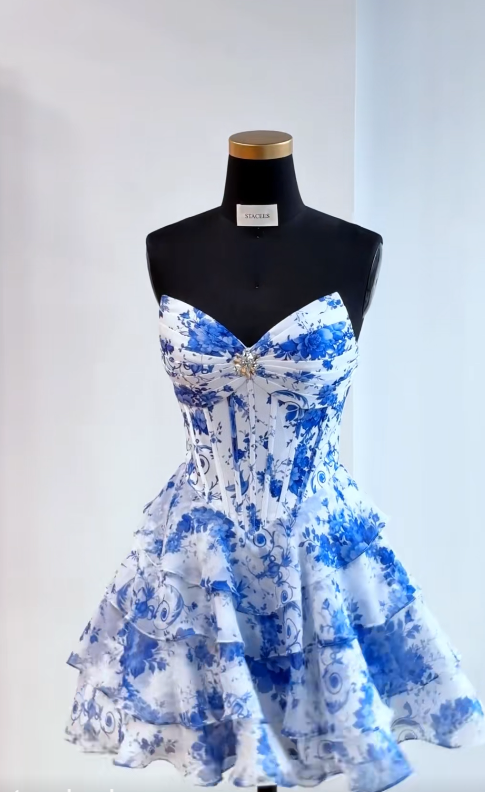 Pretty Blue Homecoming Dress A-Line Tulle Birthday Party Dress ED10065