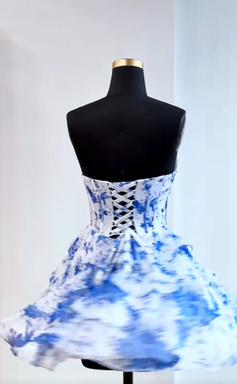 Pretty Blue Homecoming Dress A-Line Tulle Birthday Party Dress ED10065