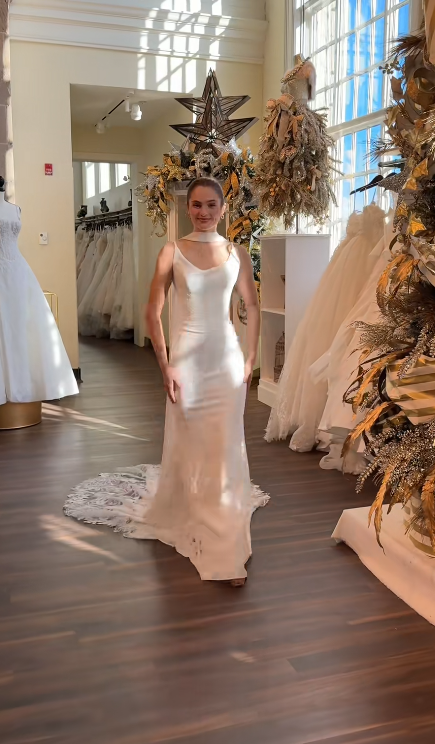 Elegant White Wedding Dress Sheath Chiffon Bridal Dress ED10071