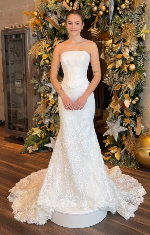 Elegant White Wedding Dress Mermaid Lace Bridal Dress ED10085