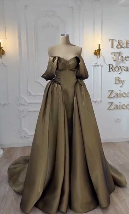 Glamours Green Evening Dress Sheath Satin Prom Dress ED10096
