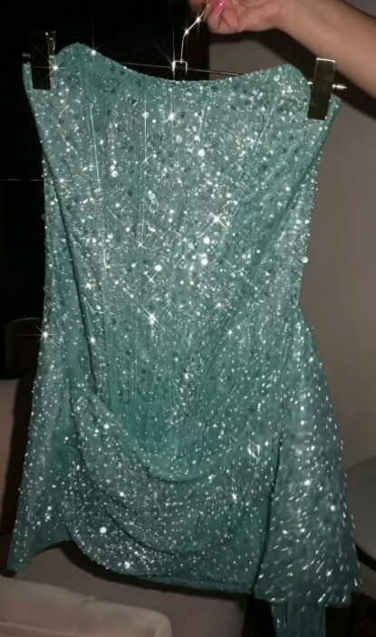 Cute Blue Birthday Dress Sheath Sequins Chiffon Homecoming Dress ED10127
