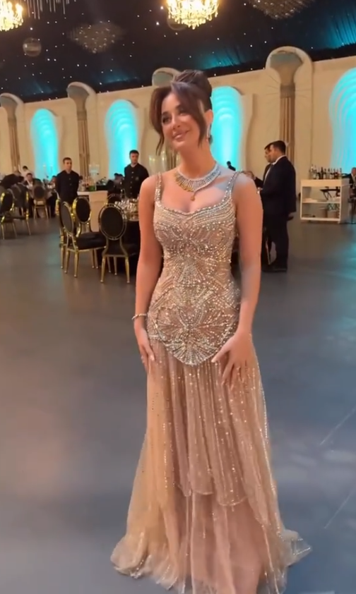 Elegant Champagne Sheath Tulle Beaded Evening Dress ED10143