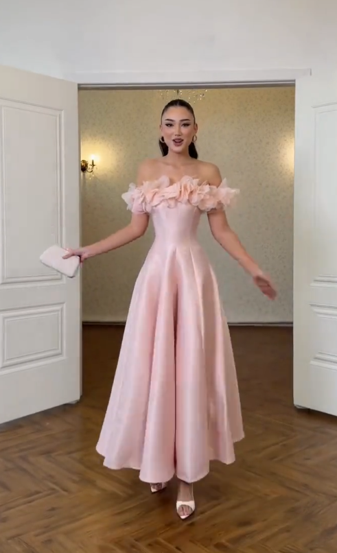 Elegant Pink A-Line Satin Evening Dress ED10148