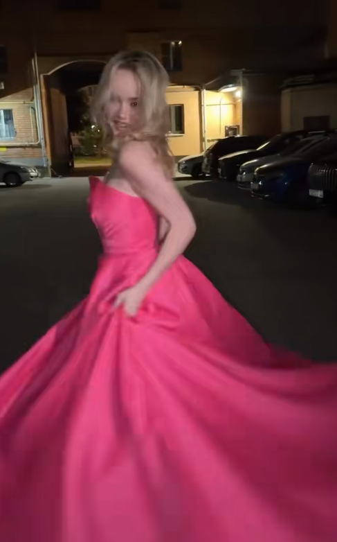 Elegant Pink A-Line Satin Evening Dress ED10150