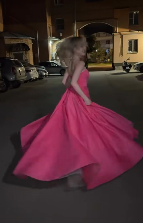Elegant Pink A-Line Satin Evening Dress ED10150