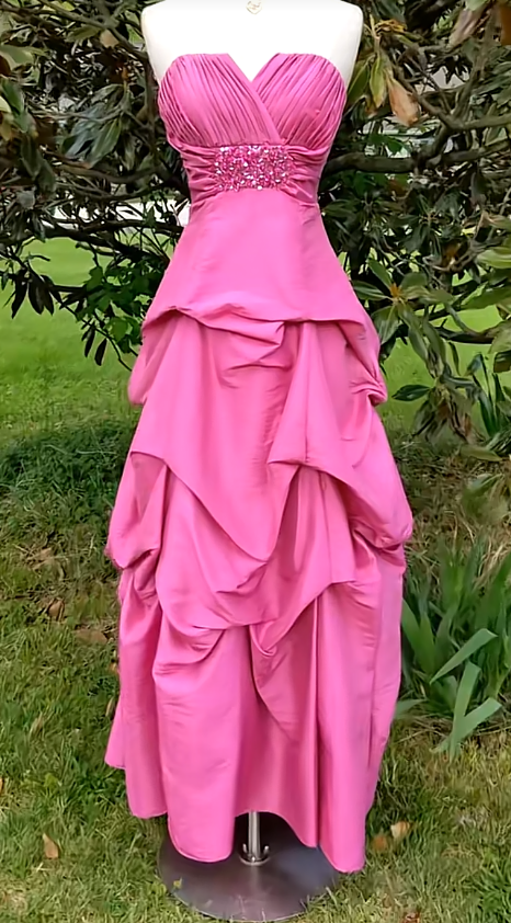 Elegant Pink Sheath Satin Evening Dress ED10159