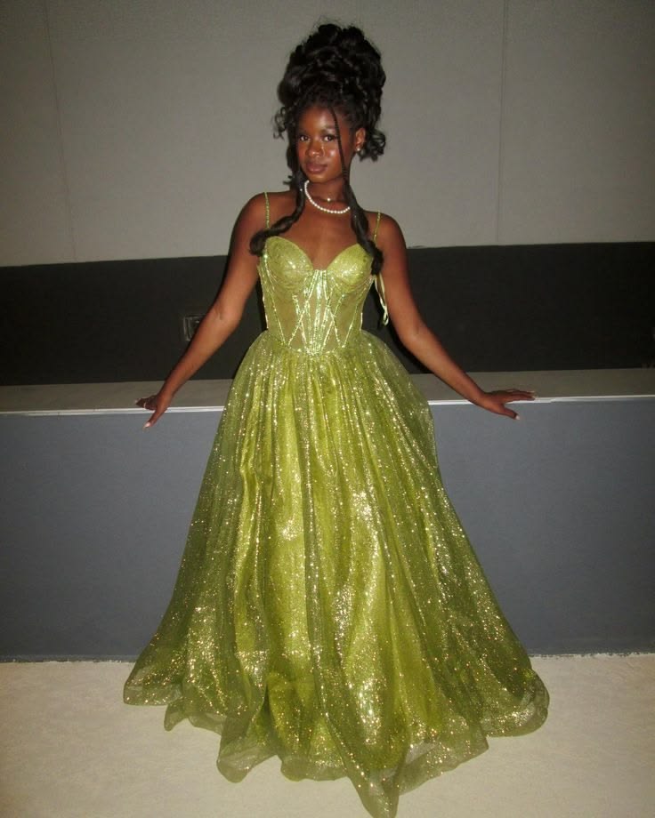 Chic Green Prom Dress A-Line Tulle Formal Dress ED10204