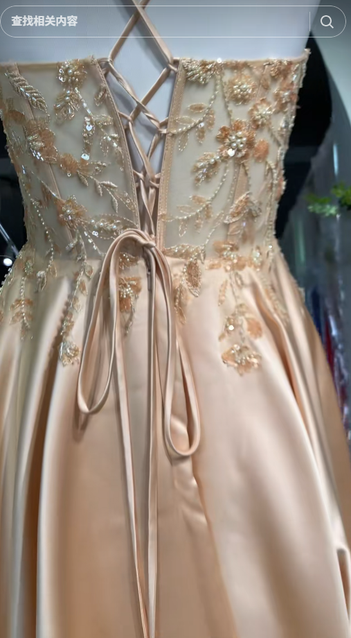 Chic Champagne Prom Dress A-Line Satin Formal Dress ED10208