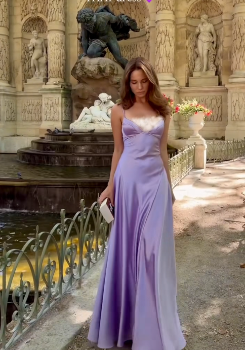 Chic Purple Prom Dress Satin A-Line Formal Dress ED10213