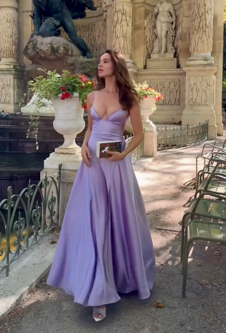 Chic Purple Prom Dress Satin A-Line Formal Dress ED10213