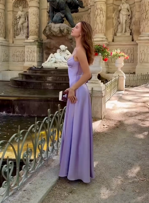 Chic Purple Prom Dress Satin A-Line Formal Dress ED10213