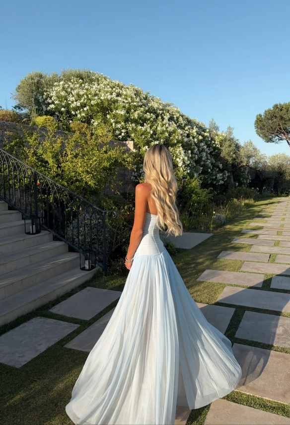 Chic Tiffany Blue Prom Dress Tulle A-Line Formal Dress ED10214