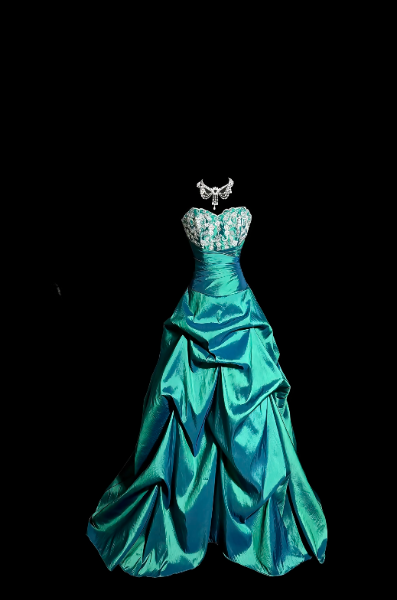 Turquoise A-Line Long Prom Dress Satin Evening Dress ED10237