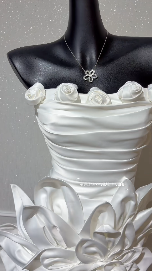 White Sheath Satin Birthday Dress ED10250