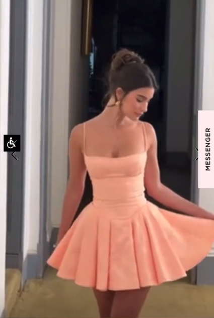 Cute Coral A-Line Satin Short Homecoming Dress ED10260