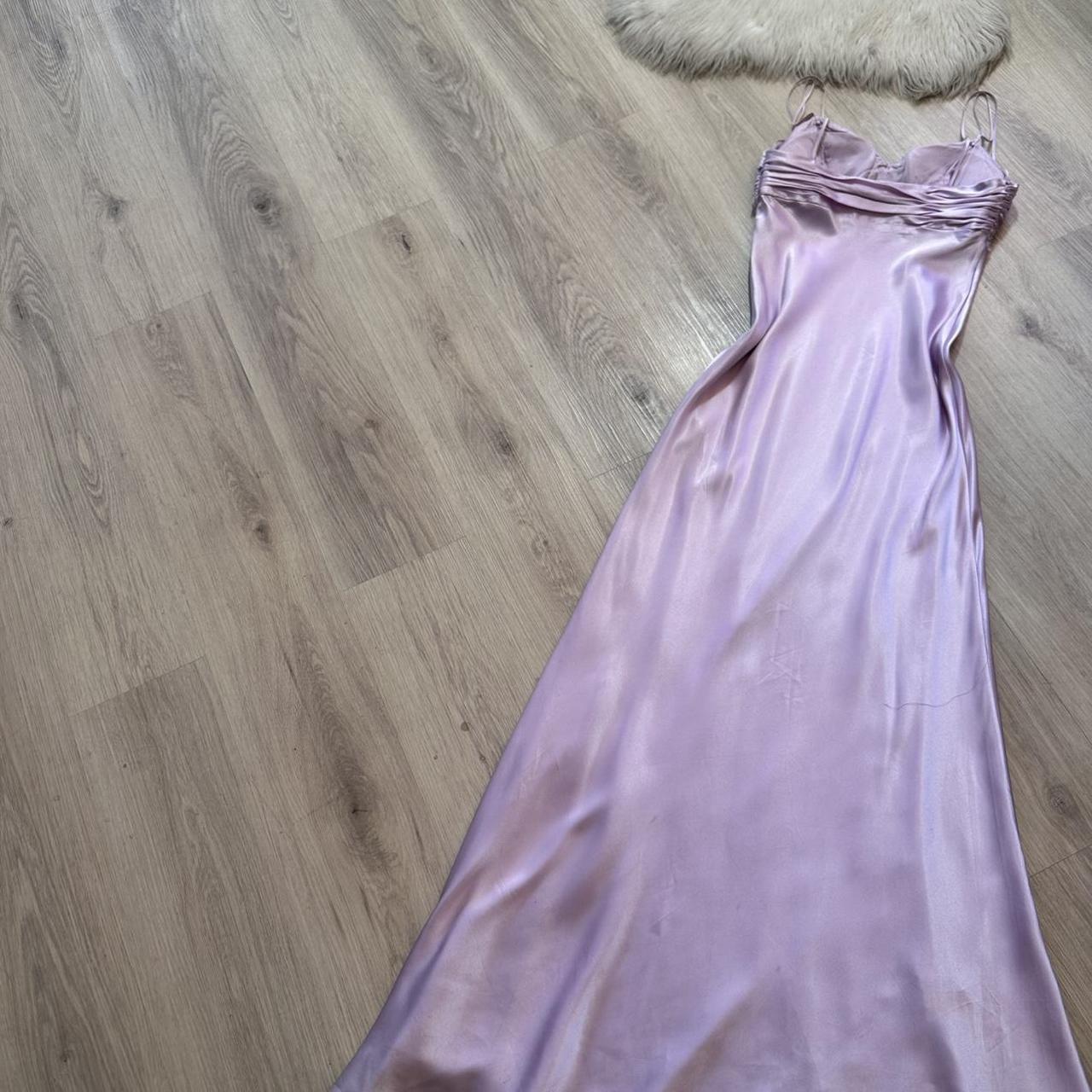 Elegantes lavendelfarbenes Etui-Satin-Abendkleid ED10290