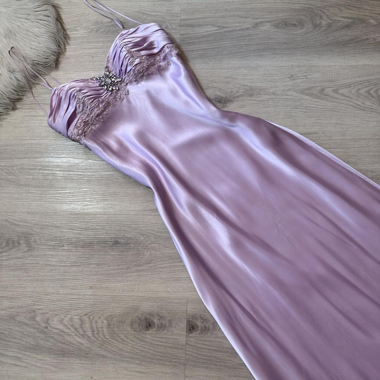 Elegantes lavendelfarbenes Etui-Satin-Abendkleid ED10290