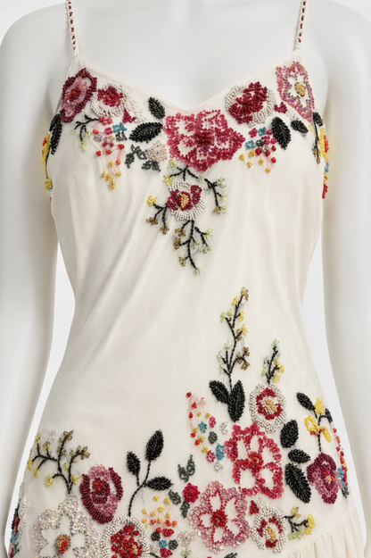 Charming White Prom Dress Sheath Chiffon Beaded Long Evening Dress ED10296