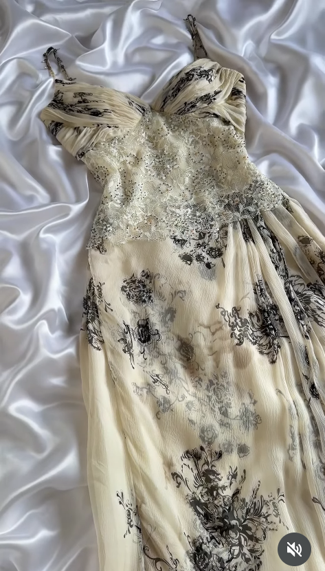 Charming Floral Prom Dress Sheath Chiffon Beaded Long Evening Dress ED10299