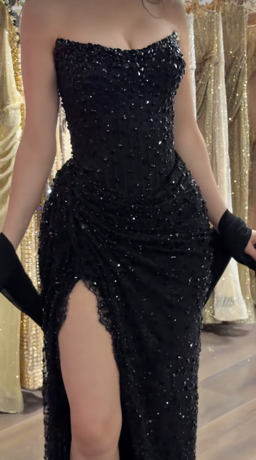 Charming Black Prom Dress Sheath Lace Long Evening Dress ED10316