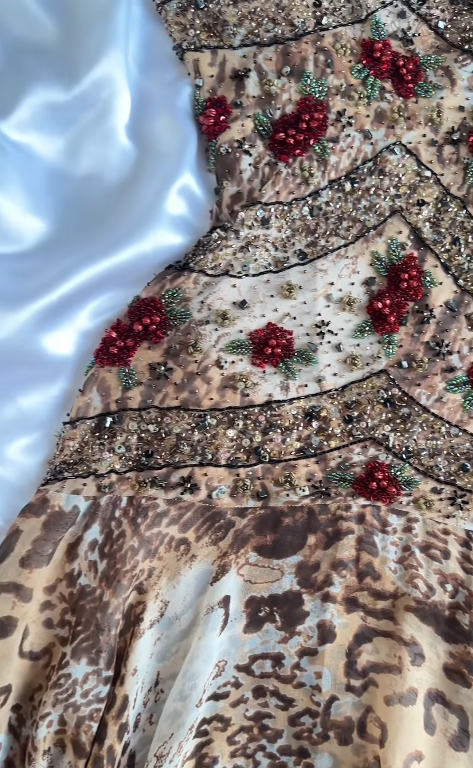 Vintage Leopard Print Short Homecoming Dress Sheath Chiffon Beaded Birthday Dress ED10323