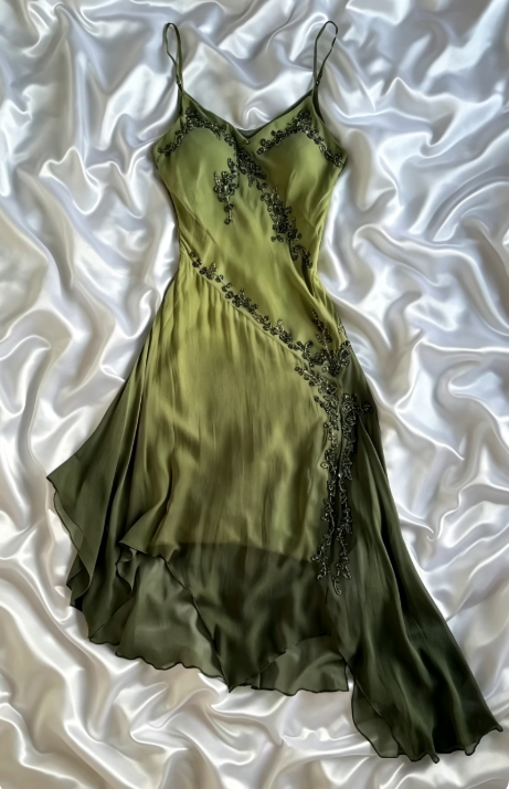 Retro Green Short Homecoming Dress Sheath Chiffon Beaded Birthday Dress ED10324