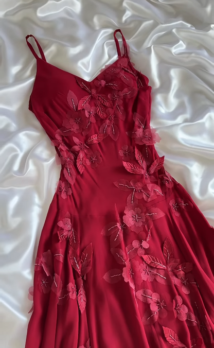 Cute  Red Short Homecoming Dress Sheath Chiffon Beaded Birthday Dress ED10325