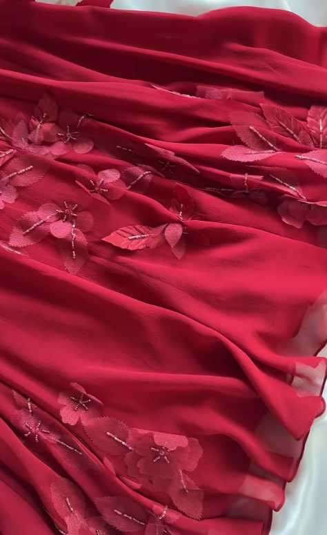 Cute  Red Short Homecoming Dress Sheath Chiffon Beaded Birthday Dress ED10325