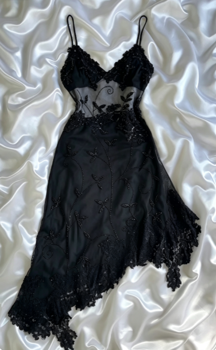 Cute Black Short Homecoming Dress Sheath Chiffon Beaded Birthday Dress ED10326