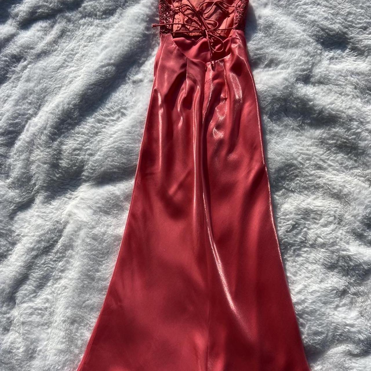 Chic Red Long Prom Dress Sheath Satin Evening Dress ED10349