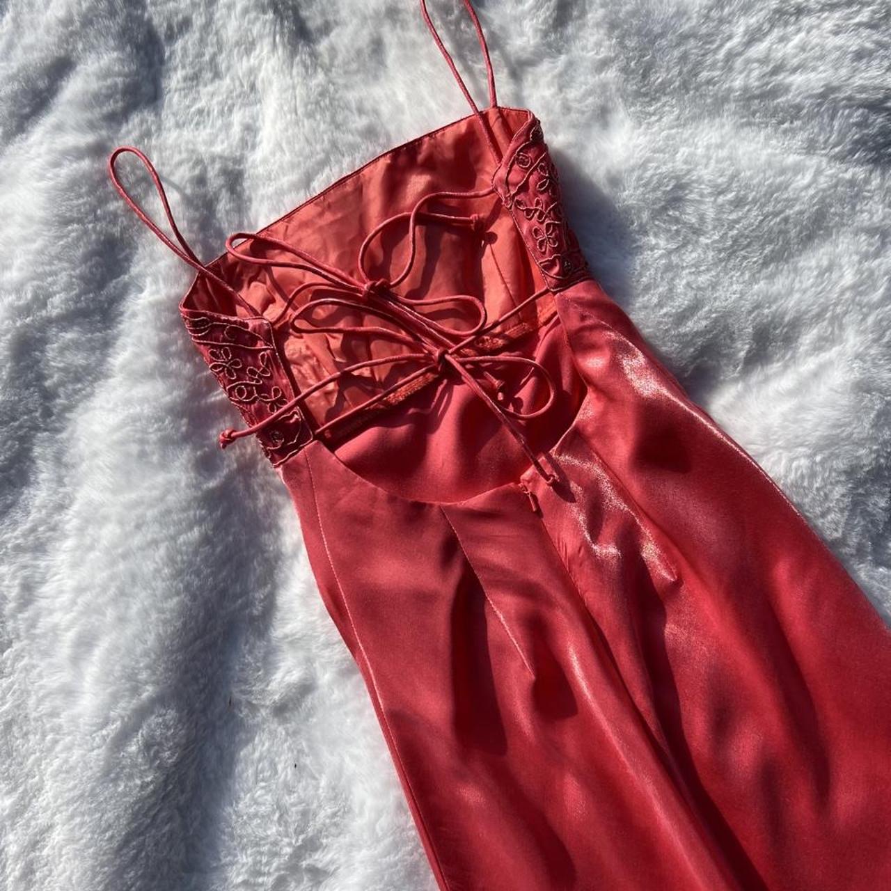 Chic Red Long Prom Dress Sheath Satin Evening Dress ED10349